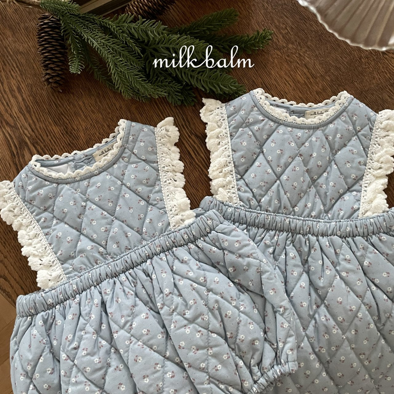 milkbalm laura quilting suit (3-18m)