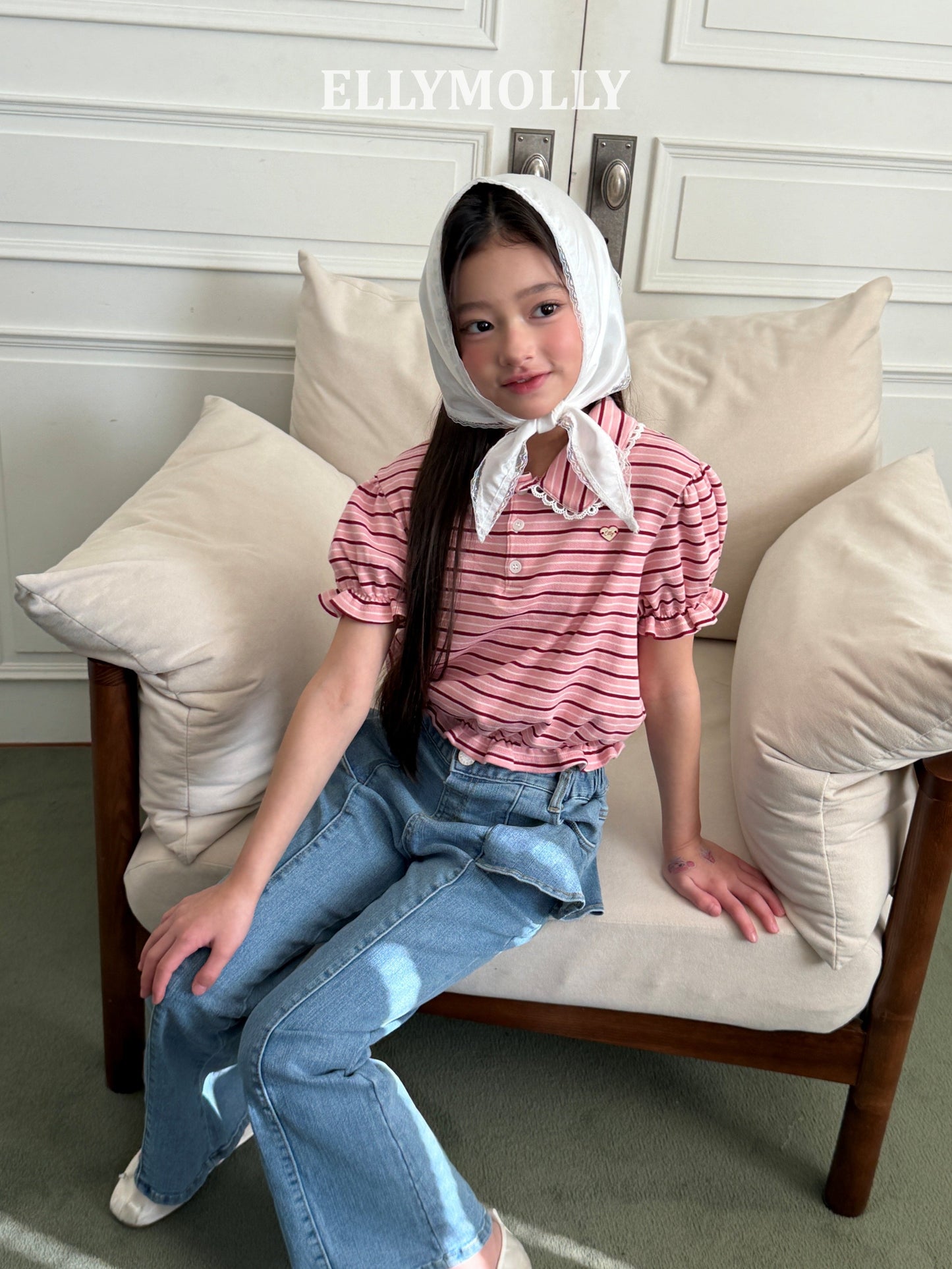 ELLYMOLLY curling collar frill t (90-145cm)