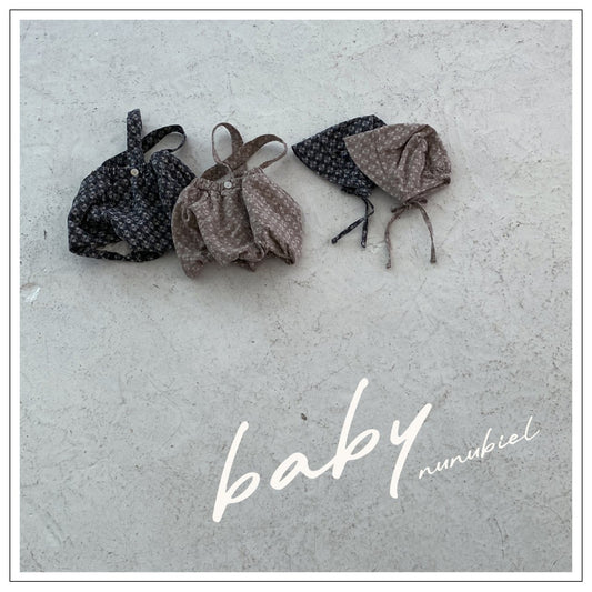 nunubiel rose romper & bonnet (3-18m)