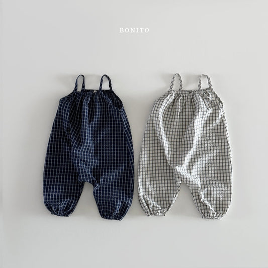 bonito check string overalls (70-125cm)