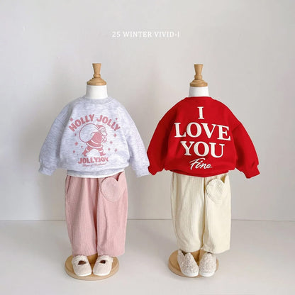 Vivid 愛心口袋燈芯絨直筒褲 (75-135cm)