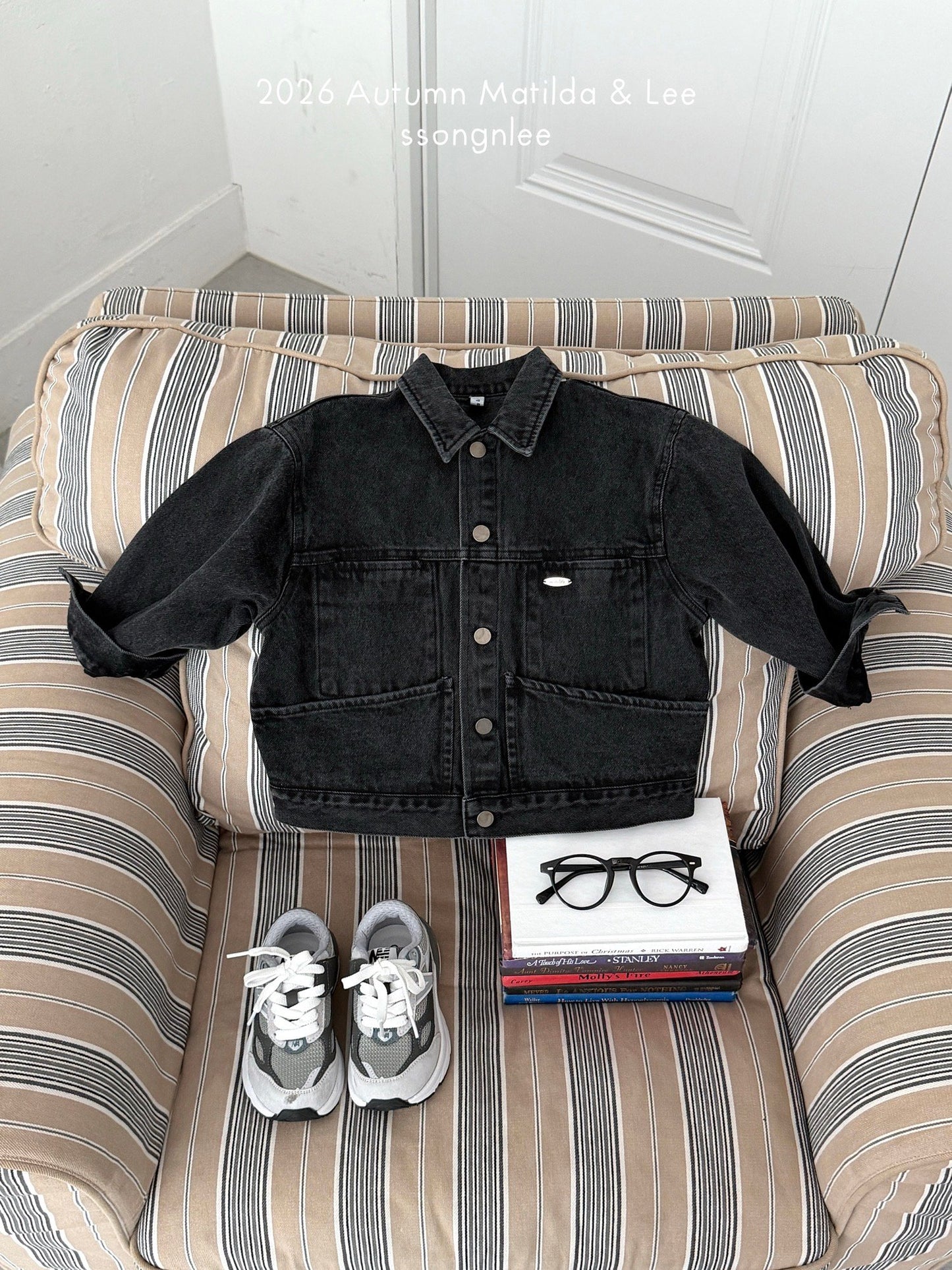 matilda&lee washed denim jacket (85-165cm)