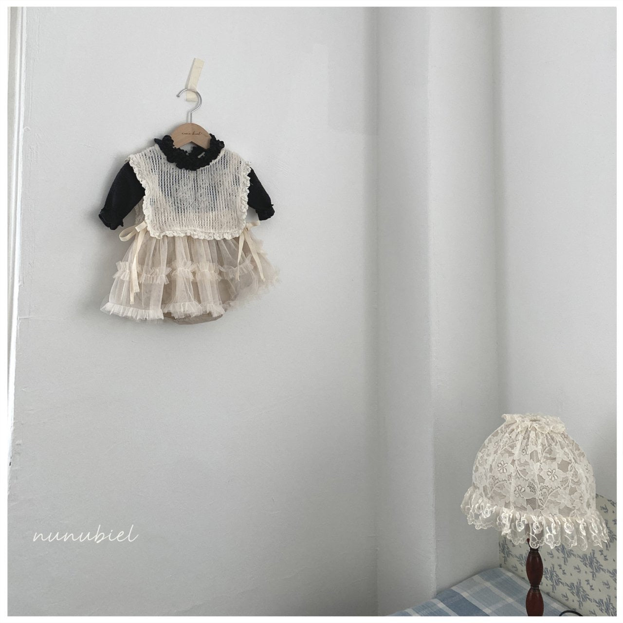 nunubiel frill net romper (3-18m)