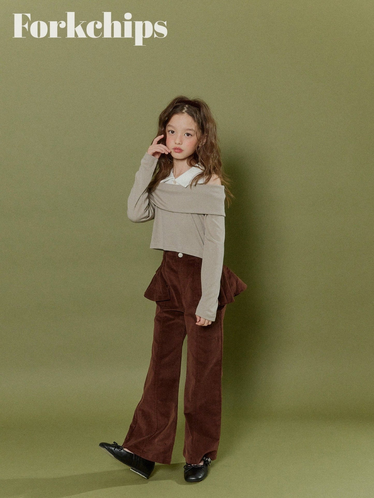 FORKCHIPS maple shoulder t-shirt (95-160cm)