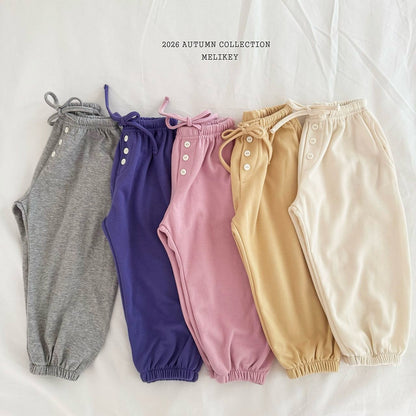 melikey button jogger pants (~80-140cm)