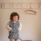 OREN tartan check vest bloomer set (75-100cm)