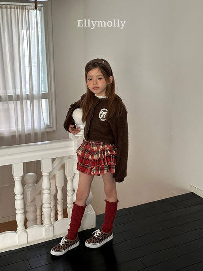 EllyMolly 軟糯毛絨絨蝴蝶結外套(90-160cm)