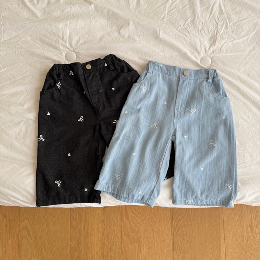 ninibello ribbon sugar denim pants (80-130cm)