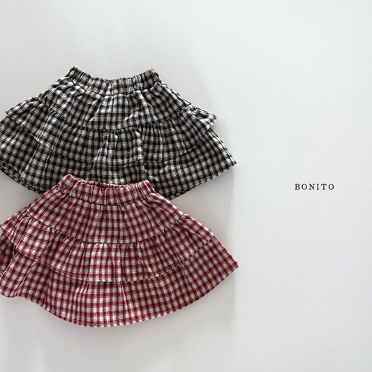 bonito check cancan skirt (~80-140cm)