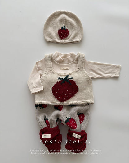 Aosta knit strawberry hat