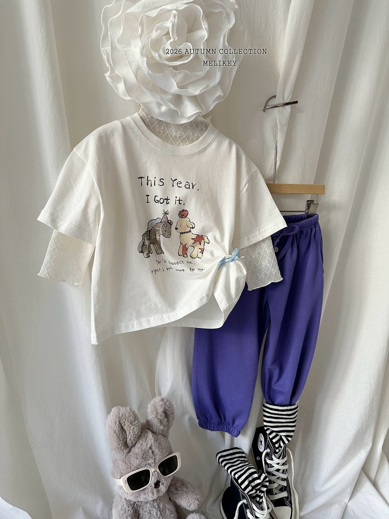 melikey frill ribbon mesh t-shirt (~80-140cm)