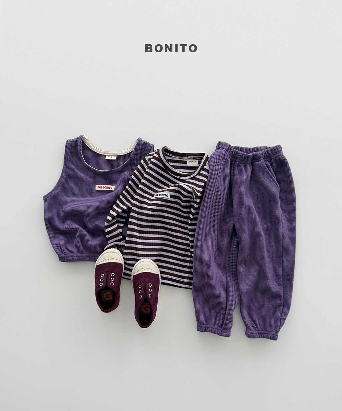 bonito mini waffle vest set (~80-140cm)
