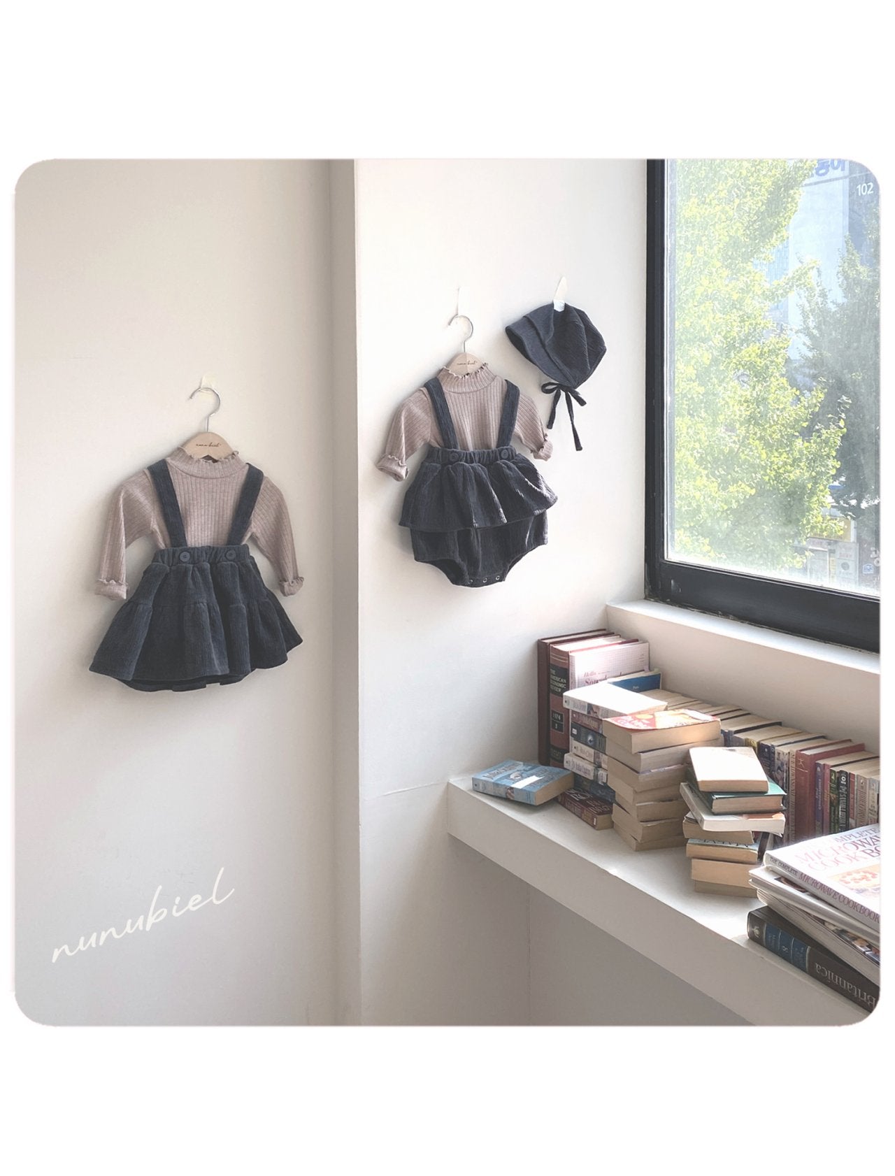 nunubiel peach romper&bonnet (3-18m)