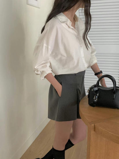 壓摺休閒西裝短褲 *共2色