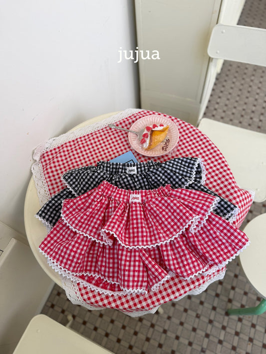 jujua check skirt pants (80-120cm)