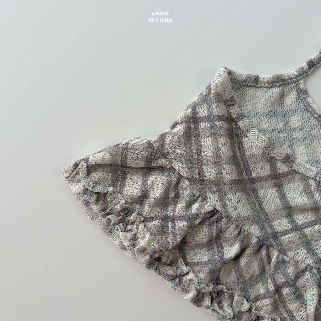 LINDO check halter sleeveless top (80-125cm)