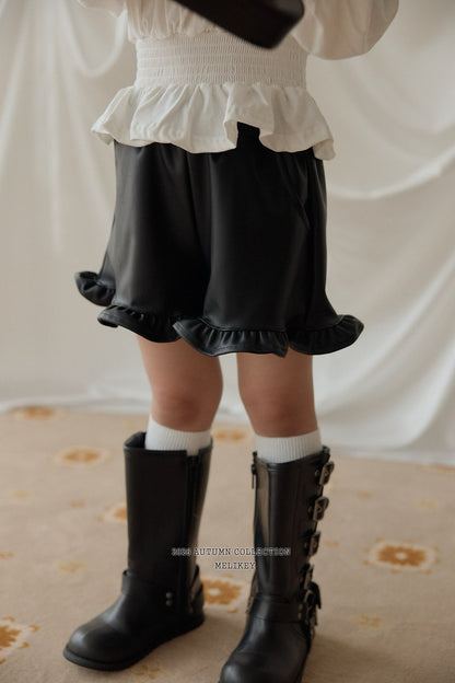 melikey leather frill pants (~80-140cm)