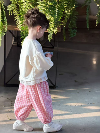 aiai check jogger pants (95–140cm)