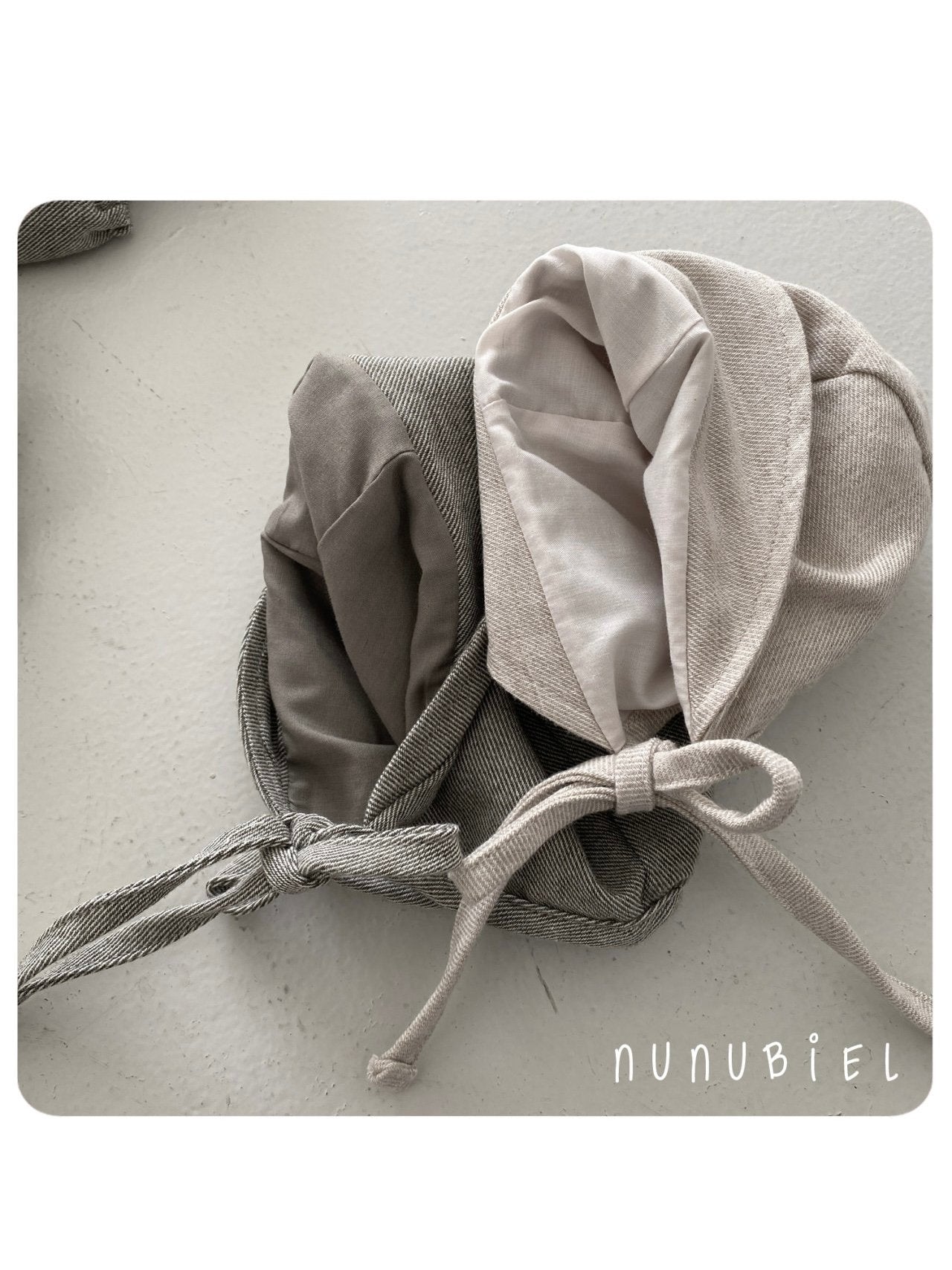 nunubiel twill romper&bonnet (3-18m)