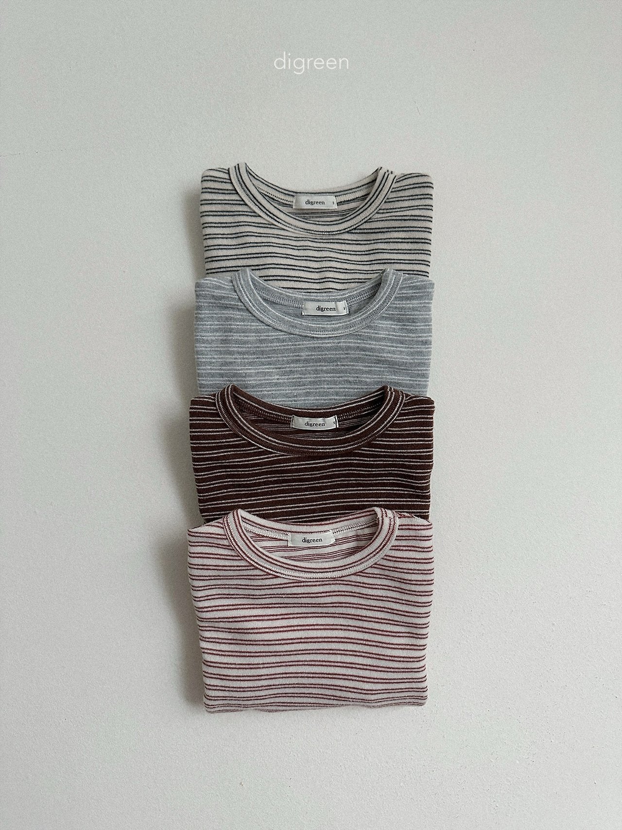 digreen stripe latte tee (85-130cm)