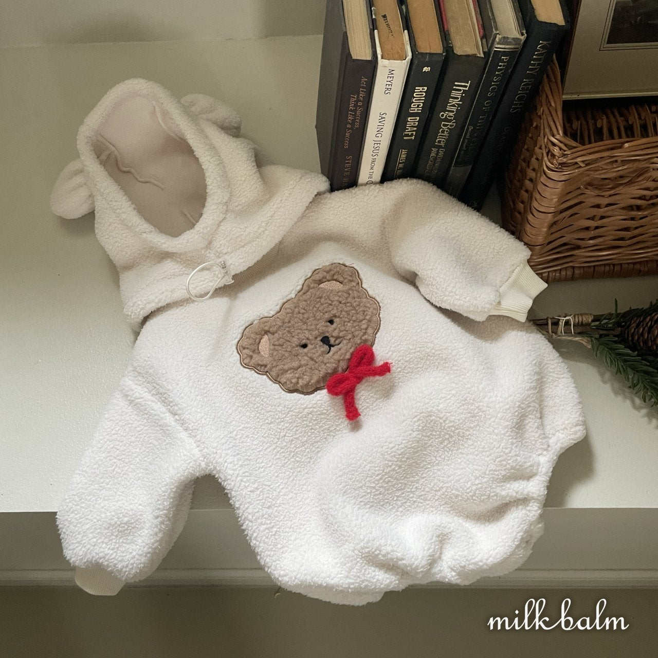 milkbalm bear embroidery suit (3-18m)