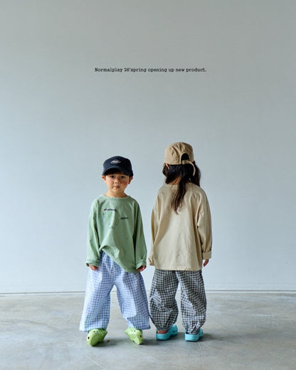 normalplay lody check cotton pants (75-140cm)