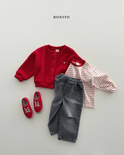 Bonito Stripe Ribbed T (~80-140cm)