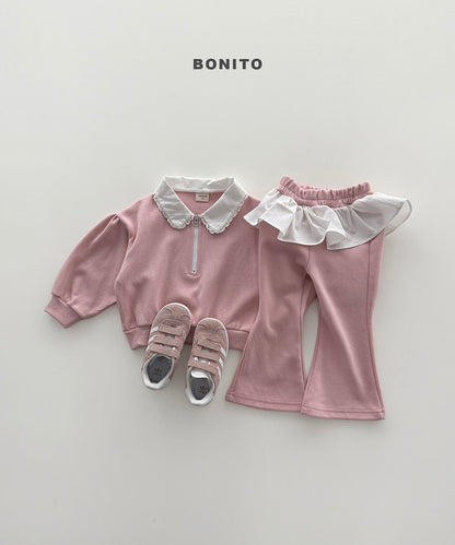 bonito shirred collar zip-up set (~80-140cm)