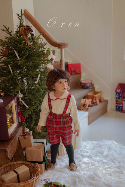 OREN eve check suspender pants (75-100cm)