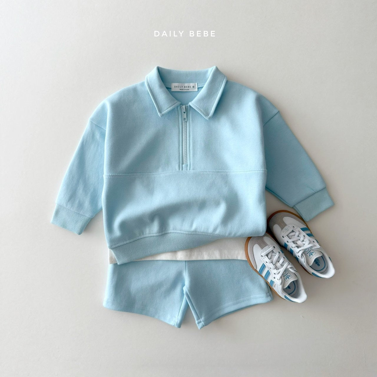 DAILYBEBE half zip short pants SET-UP (75-145cm)