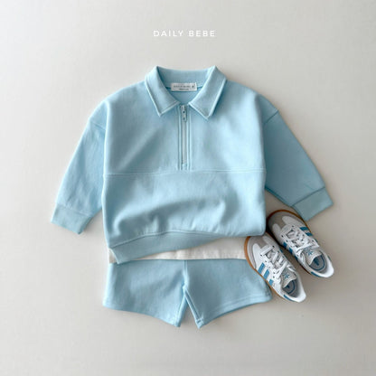 DAILYBEBE half zip short pants SET-UP (75-145cm)