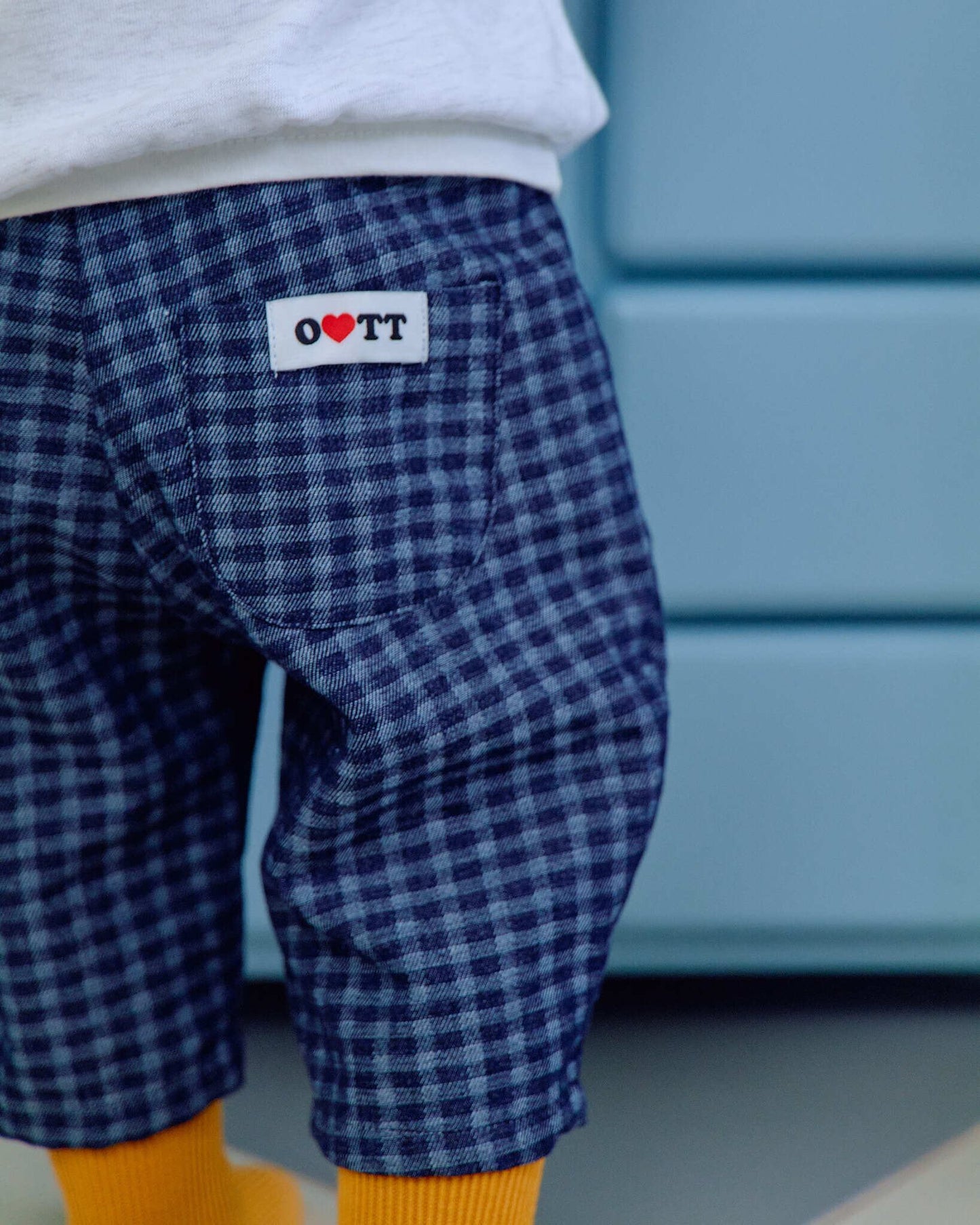 oottbebe check denim pants (65-115cm)
