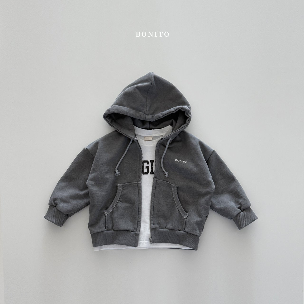 bonito pigment hooded zip up (~80-140cm)