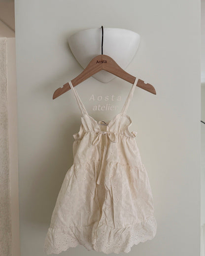 Aosta lace cotton open dress