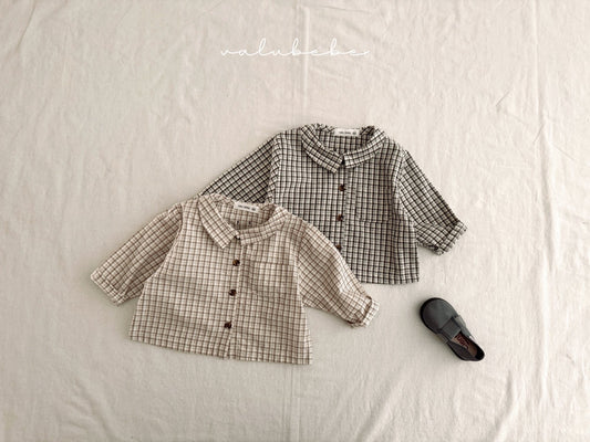 valubebe bunny check collar shirt(60-110)