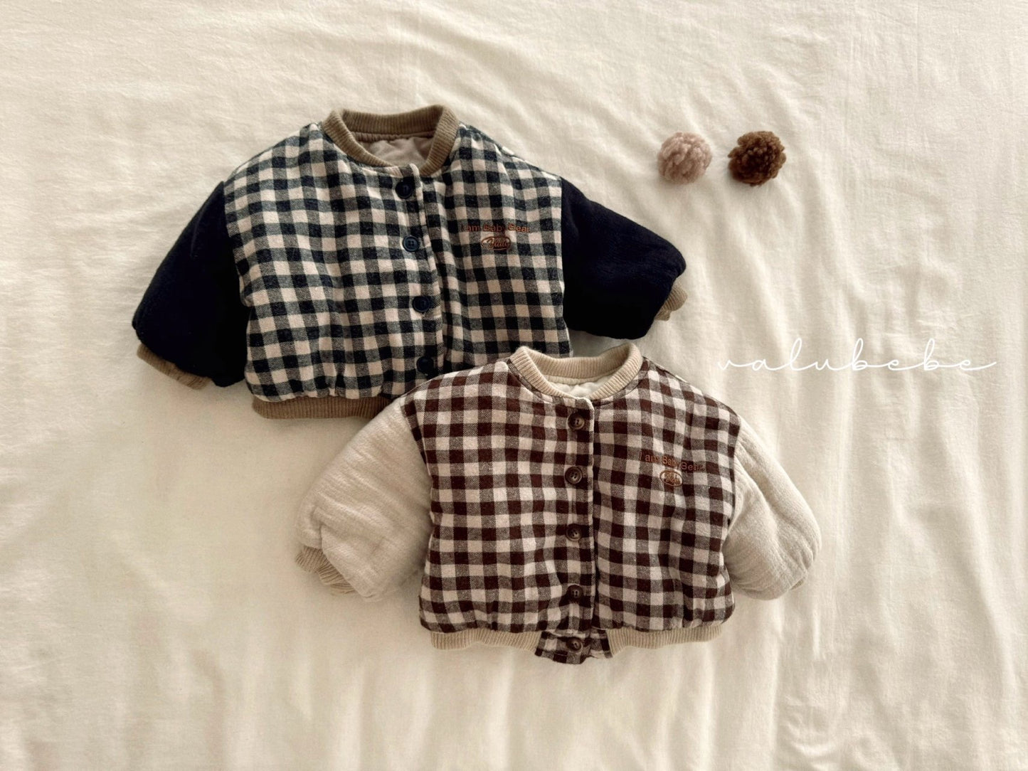 valubebe check padded baseball jumper (70-110cm)