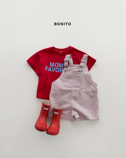 Bonito stripe overall pants (~80-140cm)