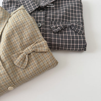 LINDO ribbon plaid shirt (80-125cm)