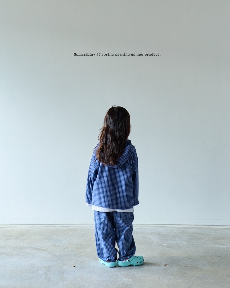 normalplay peterpan check hoodie (75-140cm)