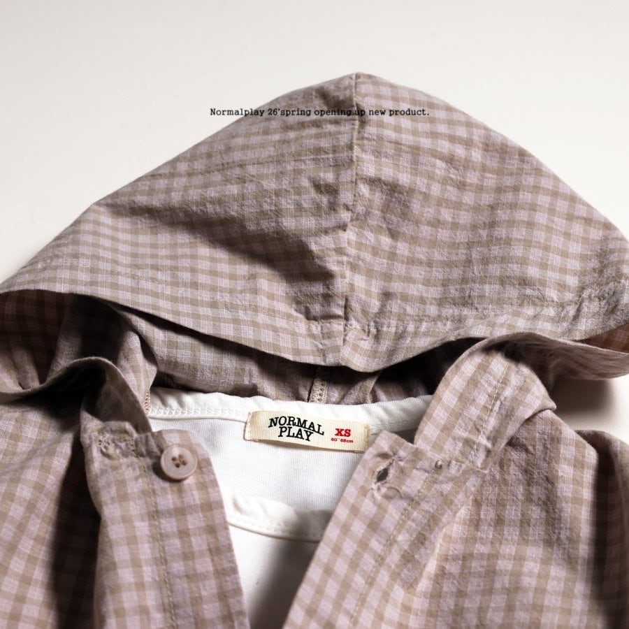 normalplay peterpan check hoodie (75-140cm)