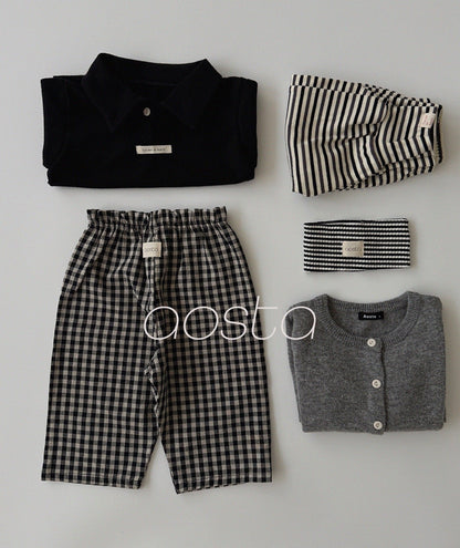 Aosta caramel check pants (~70-115cm)