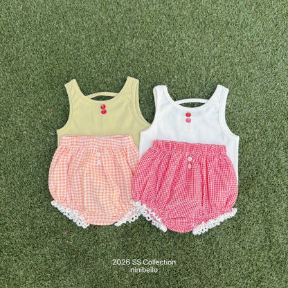 ninibello tomato button sleevelesss top(baby)
