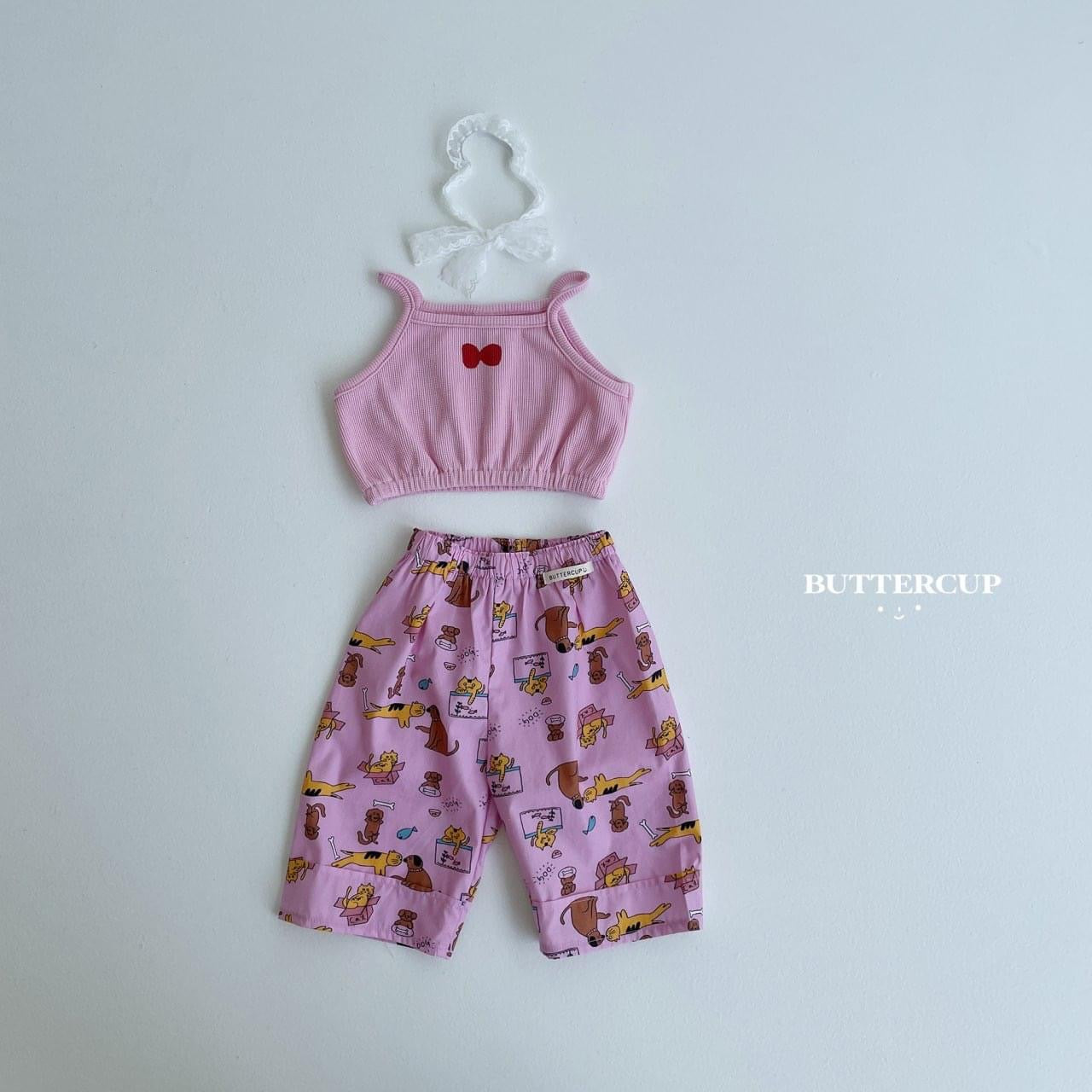 Buttercup 鬆餅蝴蝶結短版吊帶上衣 (kids 80-120cm)