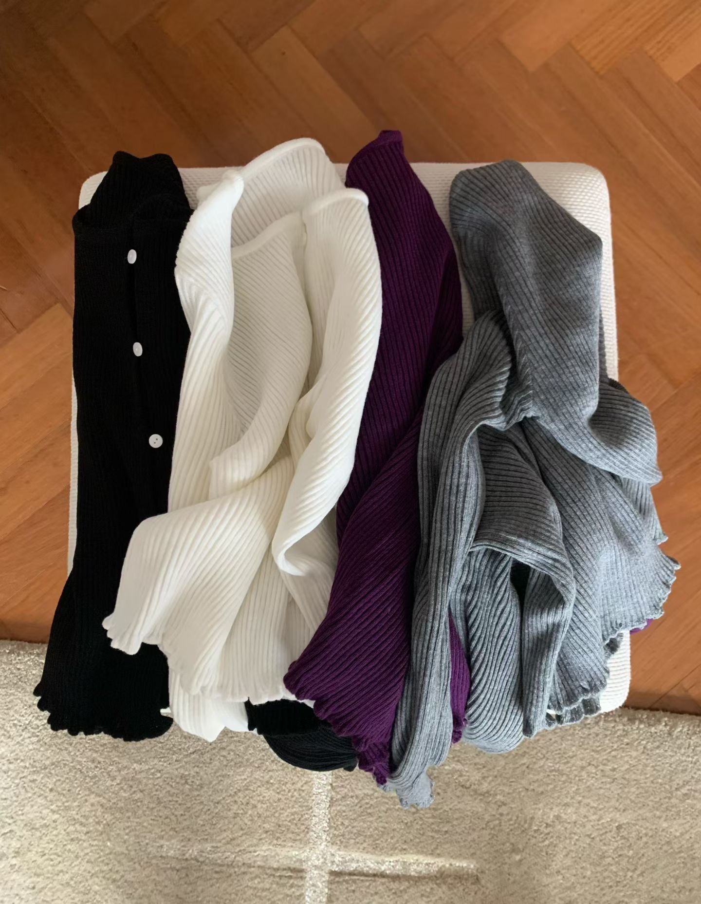 2way坑條卷卷上衣 *共4色