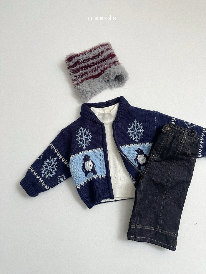 minirobe penguin knit cardigan (75-110cm)