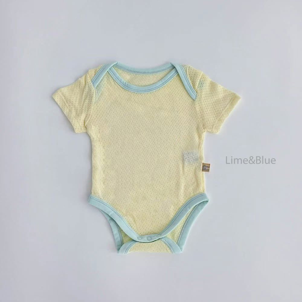 Lime&Blue 撞色透氣包屁衣 (Bebe)