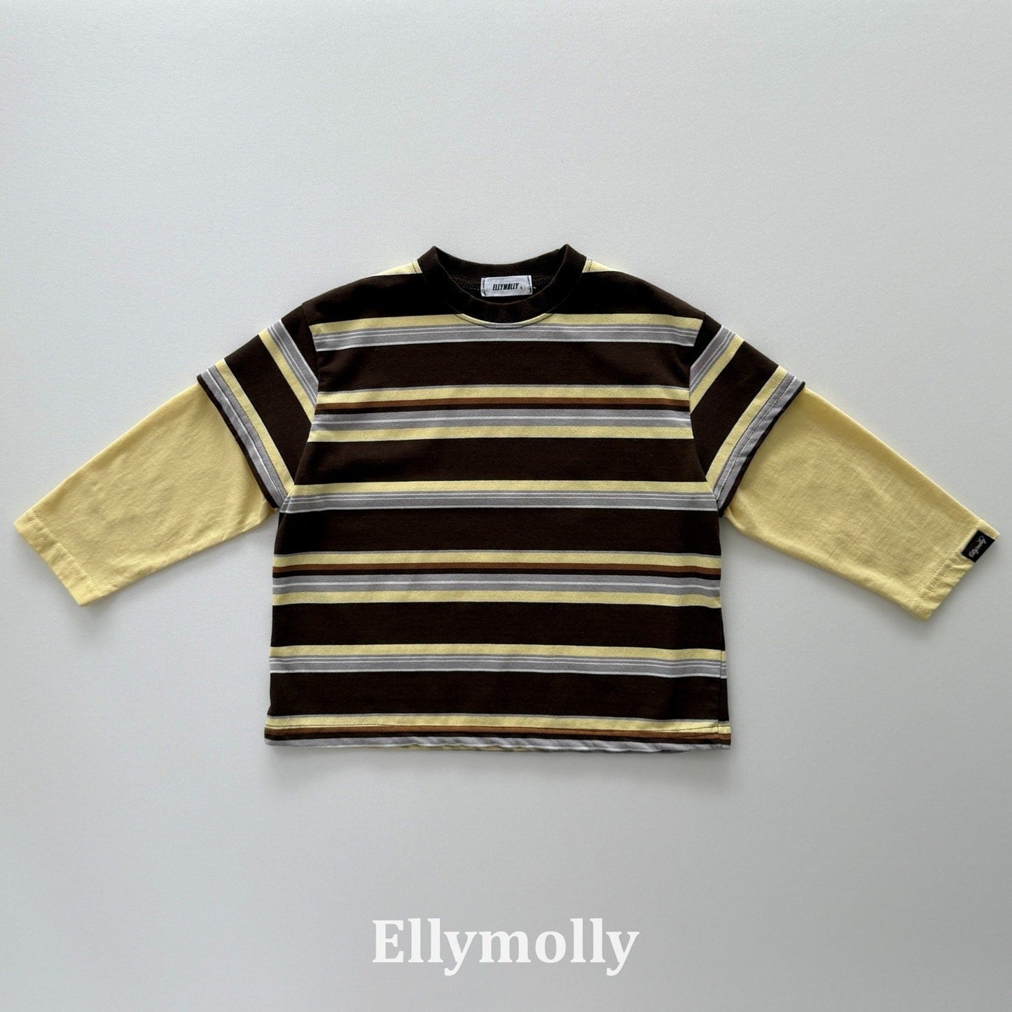 ELLYMOLLY campus color block t-shirt (90-160cm)