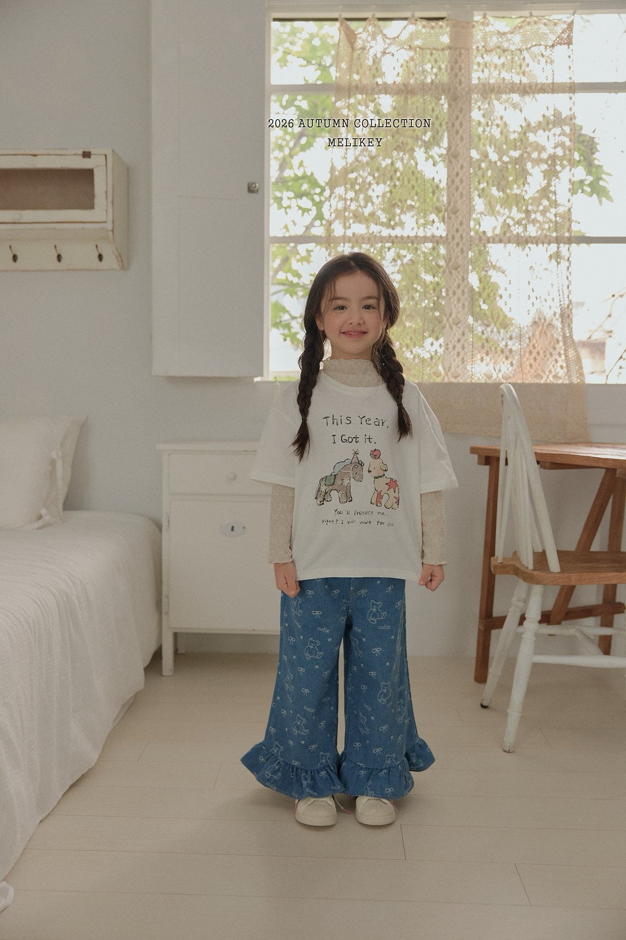 melikey bear frill denim (~80-140cm)