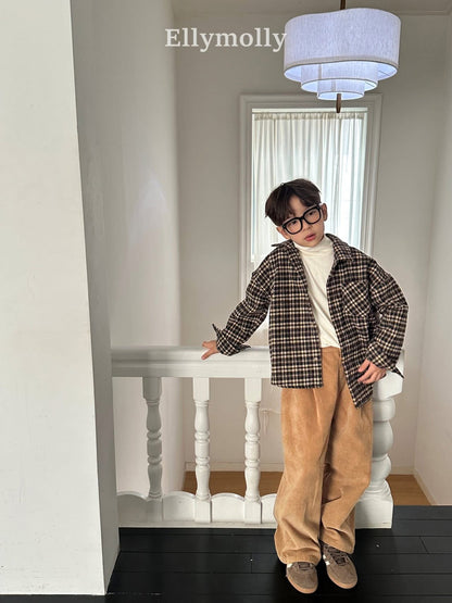 EllyMolly 格紋絨面襯衫 (90-160cm)
