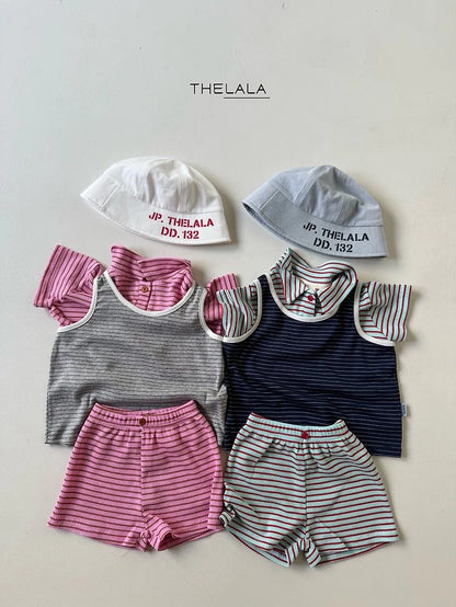 Lala Boxy Stripe Sleeveless Top (~75-115cm)
